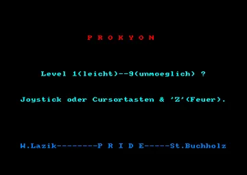 Prokyon (G) (1986) [CPC + PC Schneider International] screen shot title